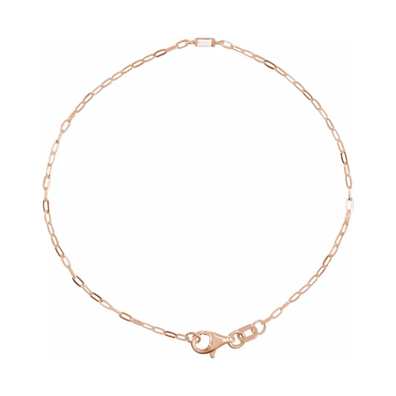 14K gold cable link with Diamond Bracelet