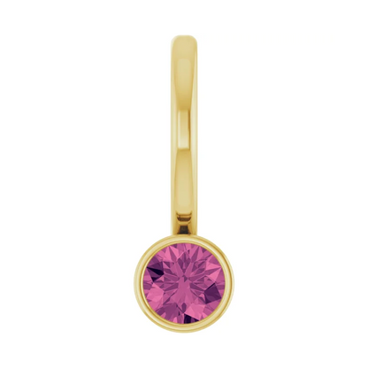 14K Solid Gold Birthstone Charm/Pendant