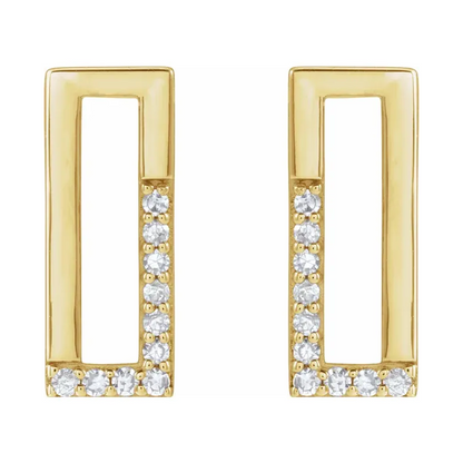 14K Yellow Single-Cut Natural Diamond Earrings