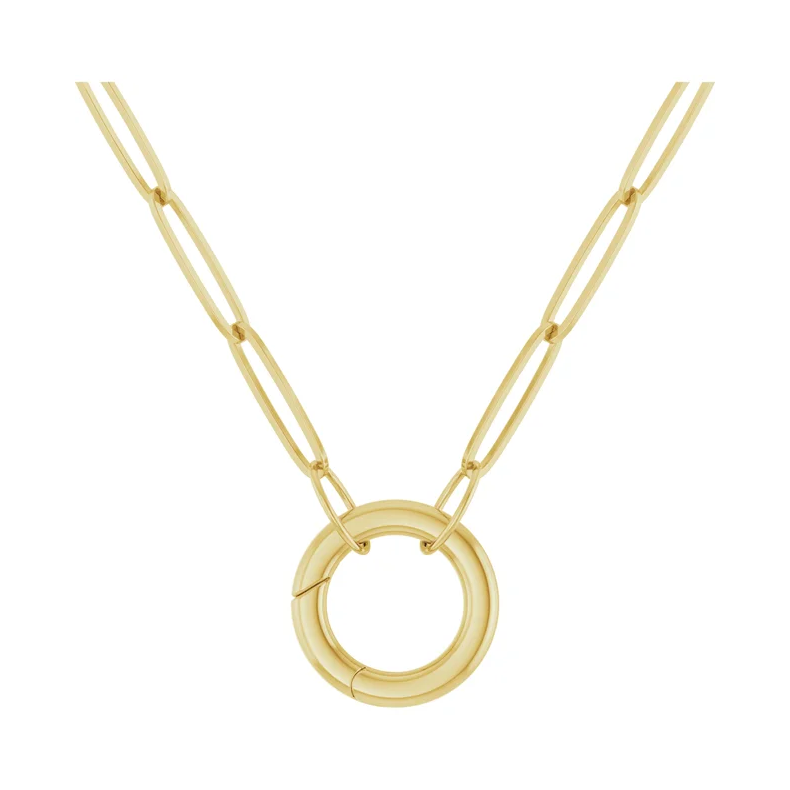 14K Yellow Circle Charm Necklace