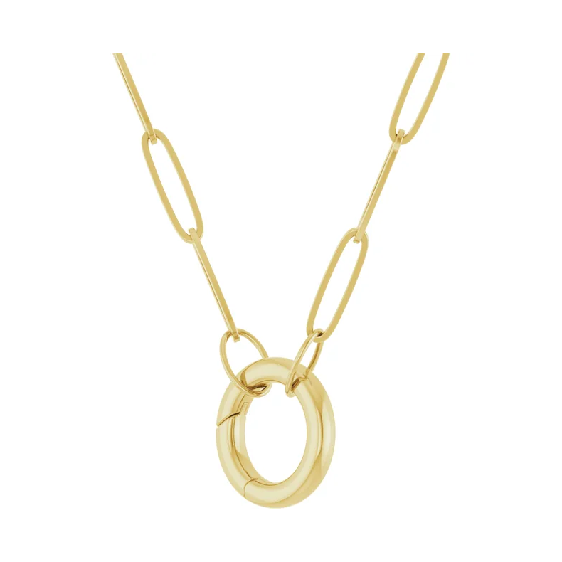 14K Yellow Circle Charm Necklace