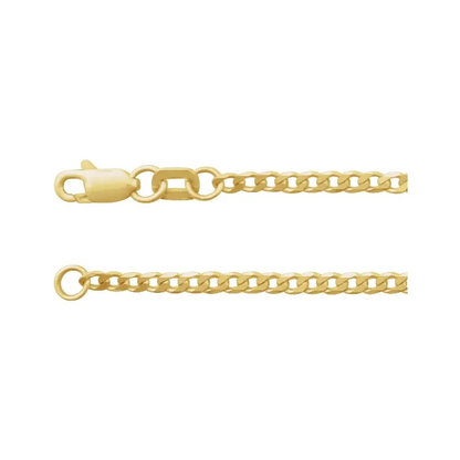 14K Yellow 1.95 mm Curb Chain Necklace