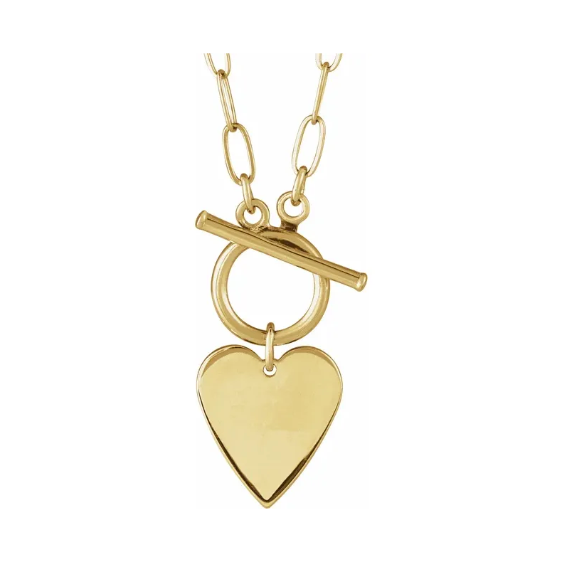 Engravable Heart Toggle Necklace