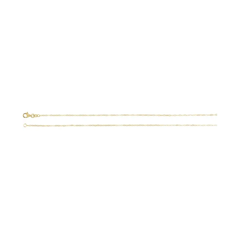 14K Solid gold 1.25 mm Paperclip-Style Chain Necklace