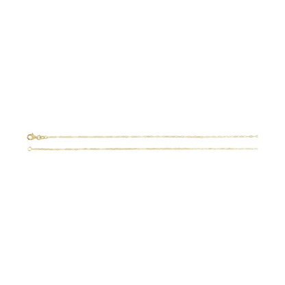 14K Solid gold 1.25 mm Paperclip-Style Chain Necklace