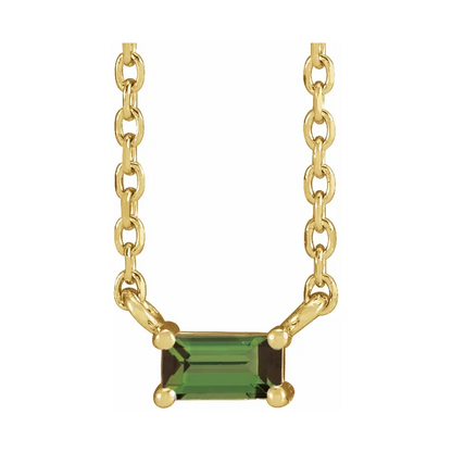 14K Yellow Solitaire Necklace