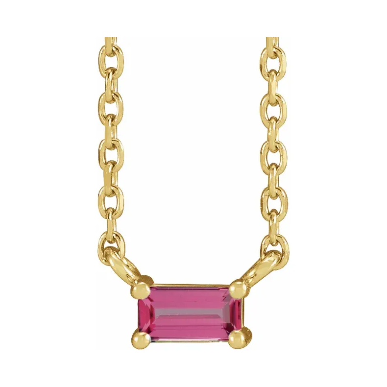 14K Yellow Solitaire Necklace