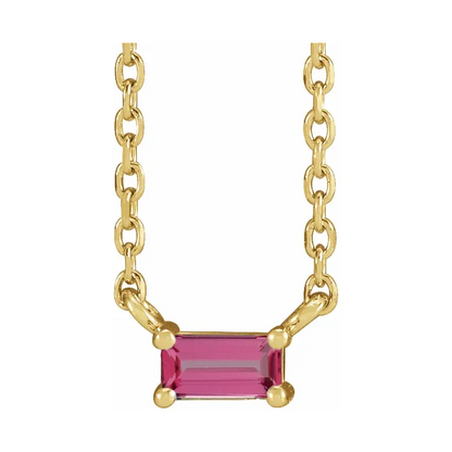 14K Yellow Solitaire Necklace