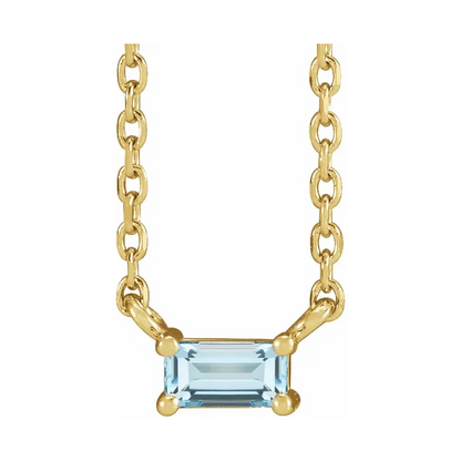 14K Yellow Solitaire Necklace