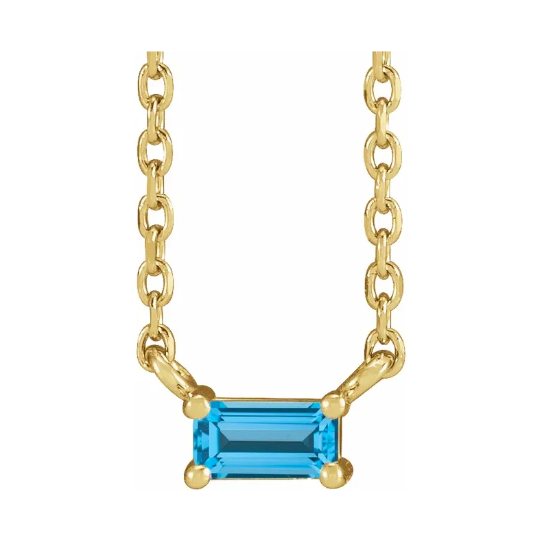 14K Yellow Solitaire Necklace