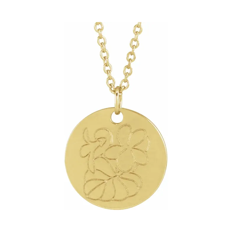 14K Yellow Birth Flower Necklace