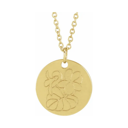 14K Yellow Birth Flower Necklace