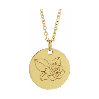 14K Yellow Birth Flower Necklace