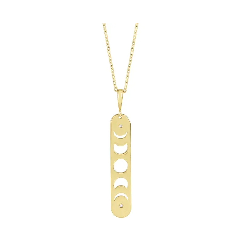 Diamond Moon Phase Bar 16-18&quot; Necklace