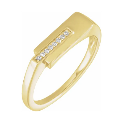 14K Yellow Single-Cut Diamond Ring