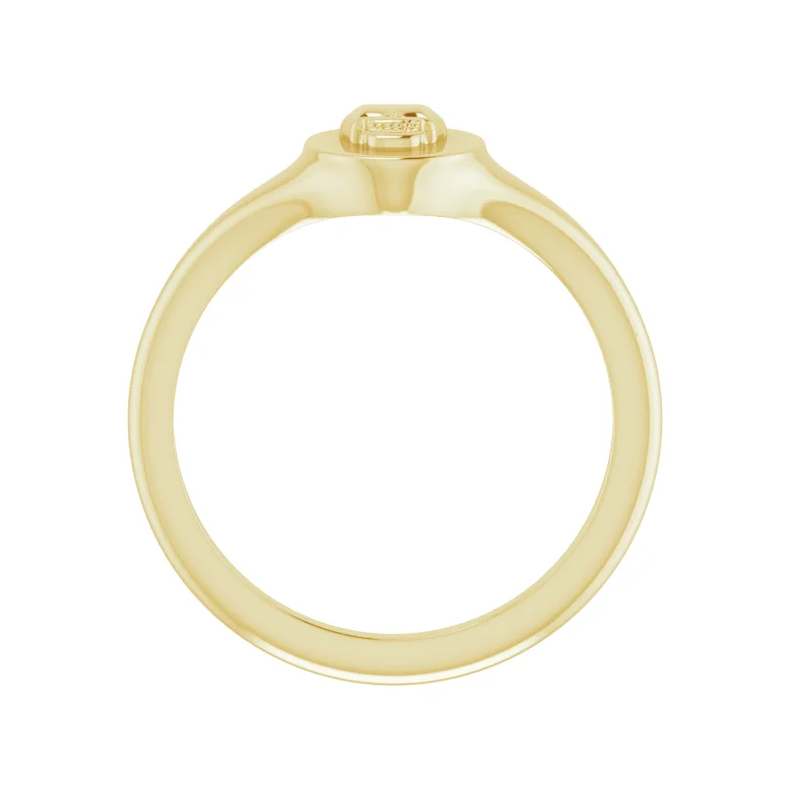 14K Yellow Skull Signet Ring