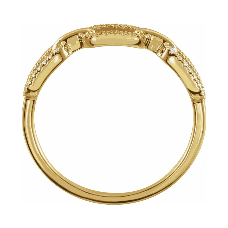 14K Yellow Diamond Chain Link Ring