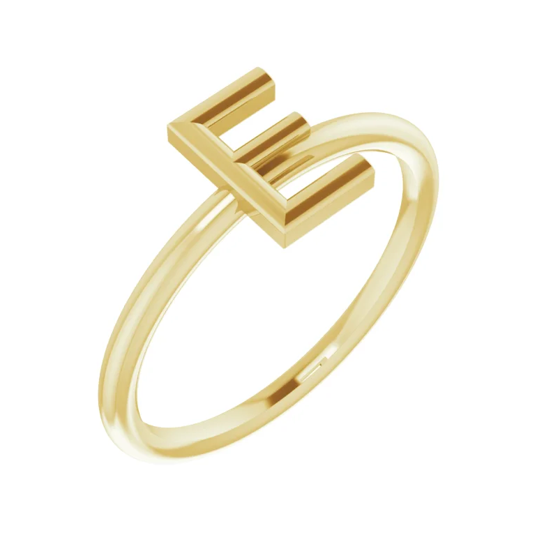 14K Yellow Initial Ring