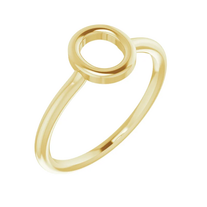 14K Yellow Initial Ring