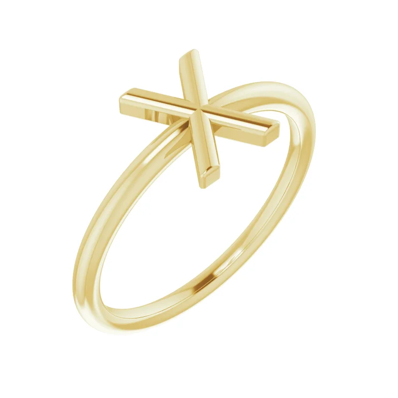 14K Yellow Initial Ring