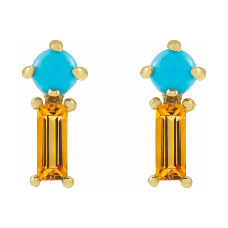 Turquoise &amp; Citrine Earrings