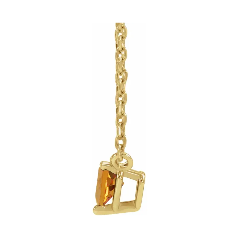 Natural Citrine Heart Necklace