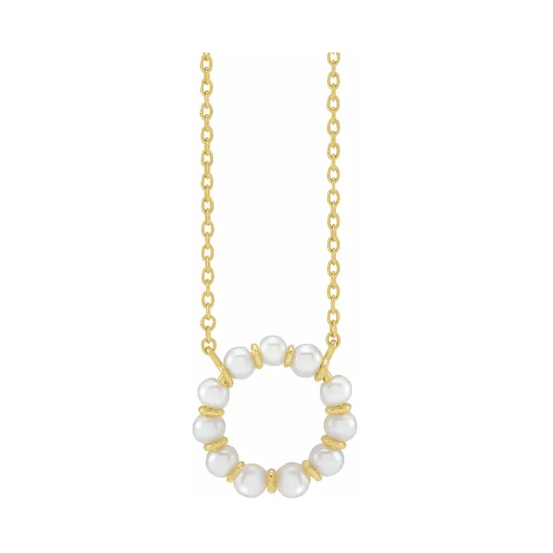 14K Yellow Gold Pearl necklace