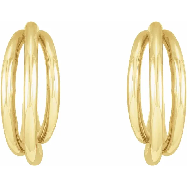 layer metal hoop earrings