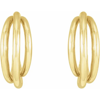 layer metal hoop earrings