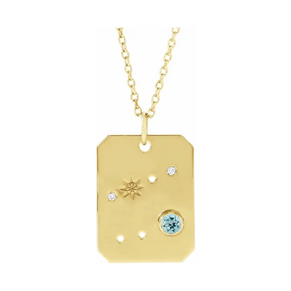 14K Gold Zodiac Constellation Necklace