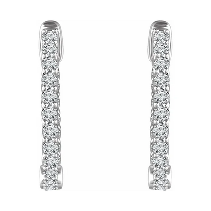 Diamond Inside-Outside Hoop Earrings