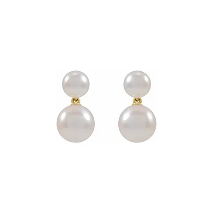 White Akoya Pearl Earrings