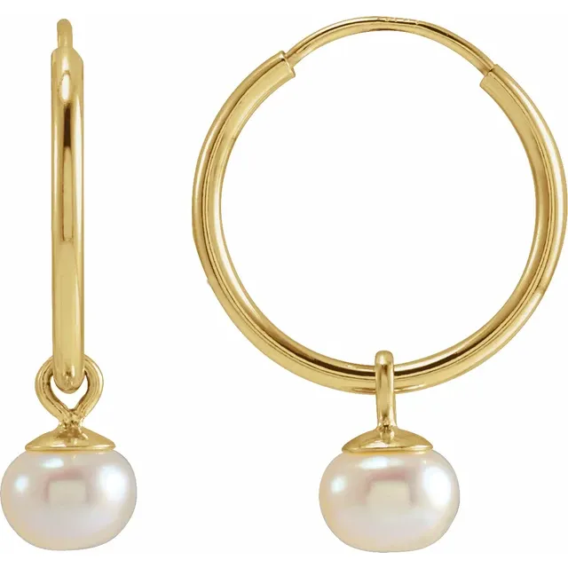 Pearl Huggie Earrings