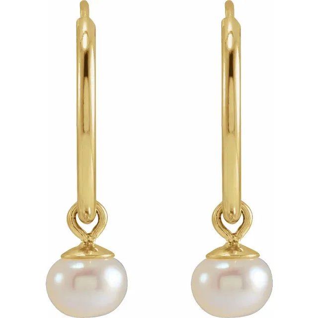 Pearl Huggie Earrings