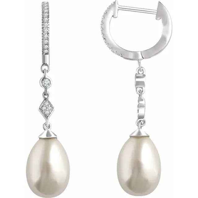 Pearl and Diamond Earrings