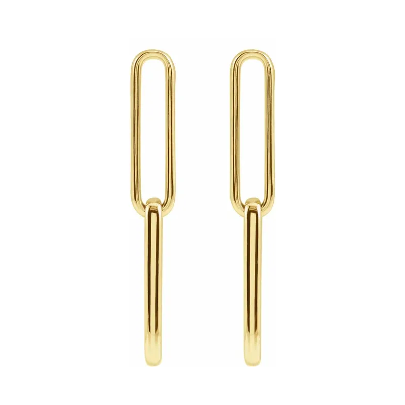 Elongated Flat Link Earrings