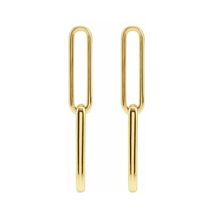 Elongated Flat Link Earrings