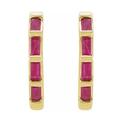 Gemstone Huggie Earrings