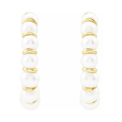 Cultured Freshwater Pearl Hoop Earrings