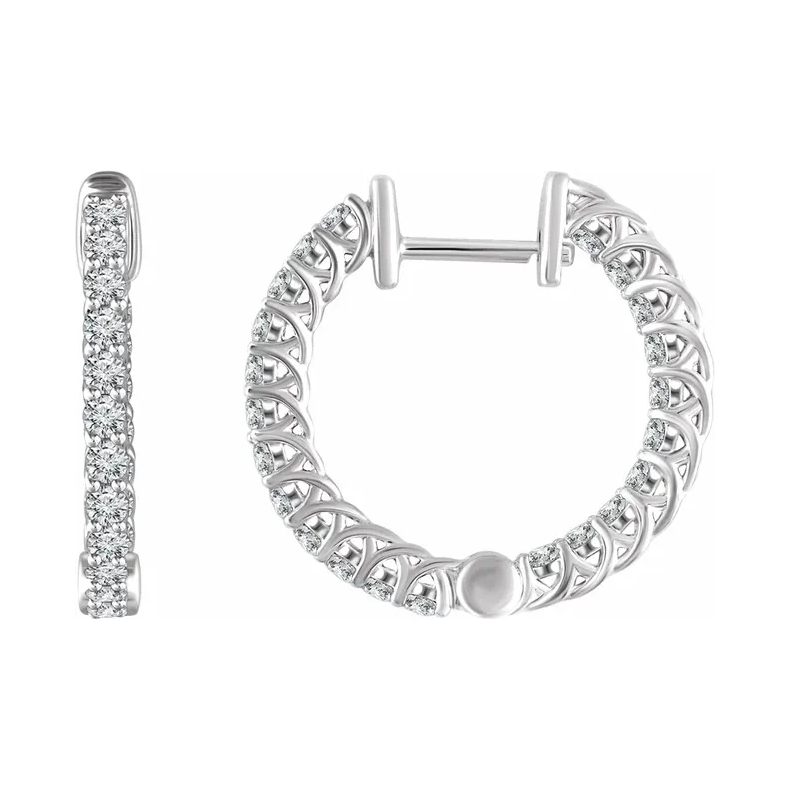 Diamond Inside-Outside Hoop Earrings