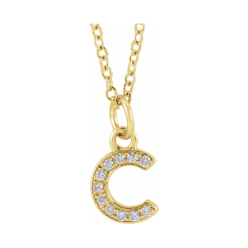 Natural Diamond Initial Necklace