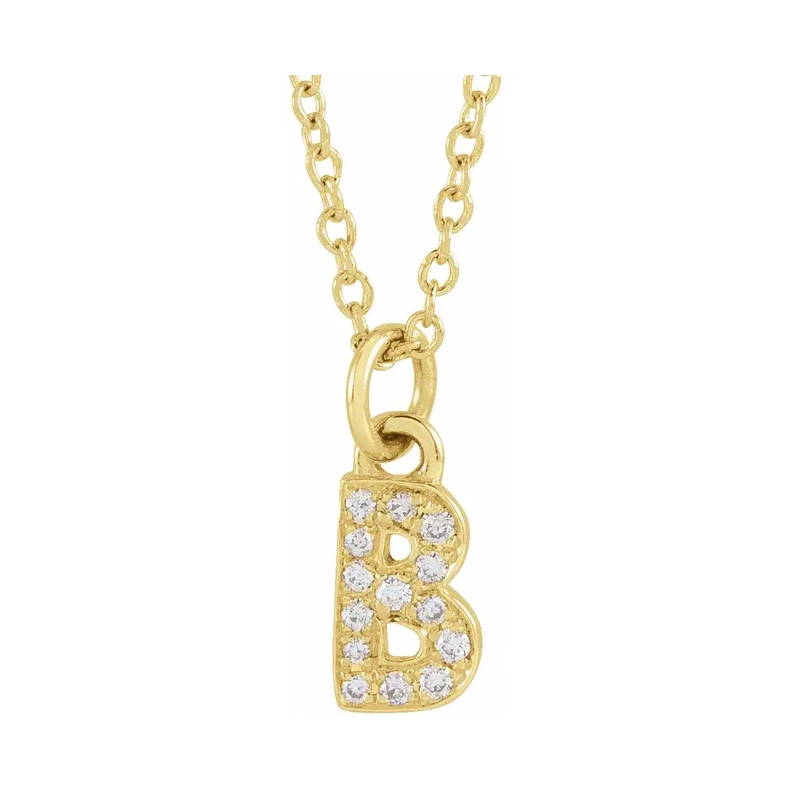 Natural Diamond Initial Necklace