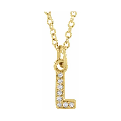 Natural Diamond Initial Necklace