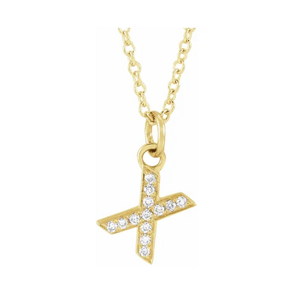 Natural Diamond Initial Necklace