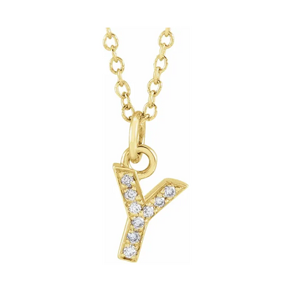 Natural Diamond Initial Necklace