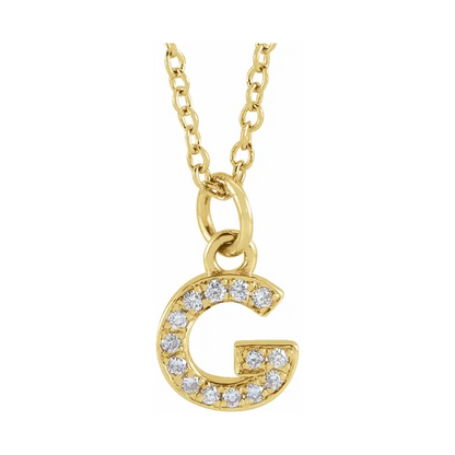 Natural Diamond Initial Necklace