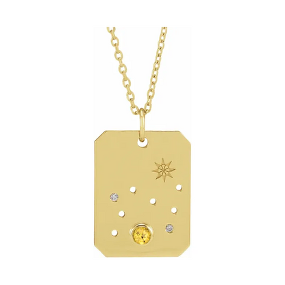 14K Gold Zodiac Constellation Necklace