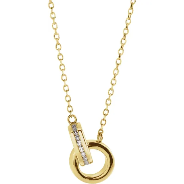 Diamond Interlocking Circles Necklace Center