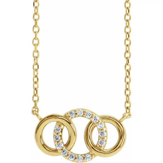 Diamond Accented Multiple Intersecting Circle Necklace