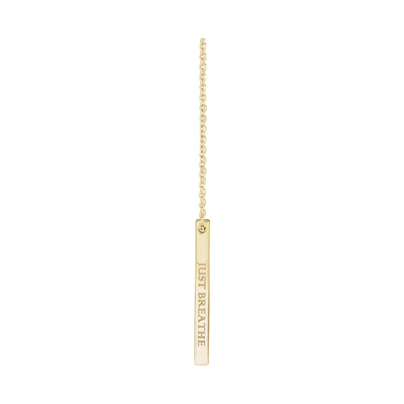 Engravable Four-Sided Vertical Bar Necklace